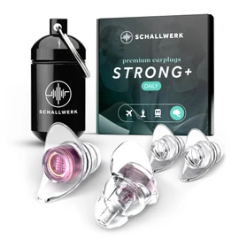 Schallwerk ® Strong+ Daily - Discreet Ear Protection Earplugs - Dampen Noise & Maintains Sound Quality - Transparent Ear Plugs - Ear Plugs Suitable for Music, Everyday Life, Work & Learning