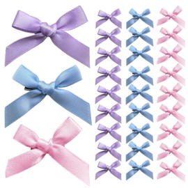 30 Pcs Hair Bows for Women, 3 Colors Mini Bowknot Ribbon Barrettes Hair Clips, Cute Bows for Girls Hair Accessories (Purple,Blue,Pink)