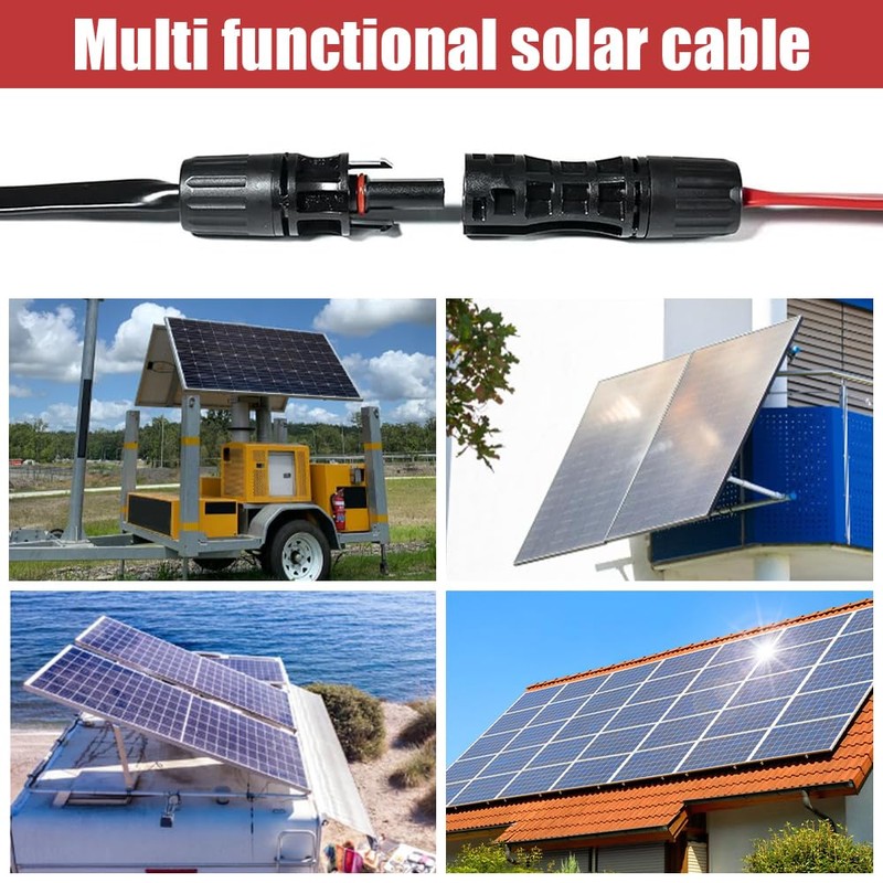 Riisoyu Pack of 2 Solar Cable Window Feed-Through MC4 Compatible
