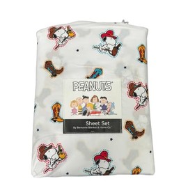 Berkshire Blanket & Home Co. Berkshire Peanuts Sheet Set (White - Western Cowboy, Queen)