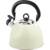 Buckingham Colour Coated Stainless Steel Retro Whistling Kettle Cream, 2.5