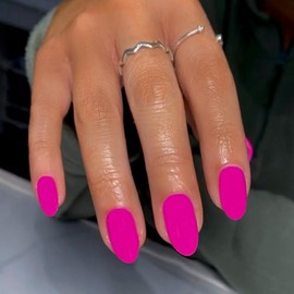 Xcreando Uñas Postizas Cortas Con Pegamento En Color Neón, Uñas Postizas Cortas, Uñas Almendradas Medianas, Uñas Ovaladas Y Redondas Para Mujeres, Uña