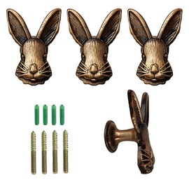 Natrspax Animal Coat Hooks - Decorative Wall Hooks Rack Hangers for Hats, Jackets, Bags, Towels, Keys, Kitchen - 4 Pieces