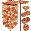 Quinnyshop Autumn Leaves Embroidery Table Runner 40 x 90 cm