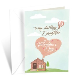 Prime Greetings Daughter Valentine's Day Card, Made in America, Eco-Friendly, Thick Card Stock with Premium Envelope 5in x 7.75in, Packaged in Protective Mailer