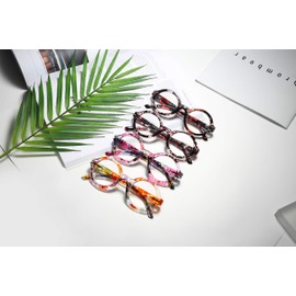 Bevi Ladies Stylish Reading Glasses Round Reader with Spring Hinges Great Value Glasses Readers for Women (4.00)