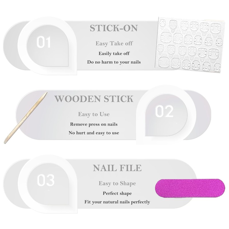 24 Pcs Dark Green Coffin Press on Nails Medium Fake