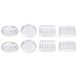 PATIKIL Round and Square Spike Carpet Protector, 8 Pcs Plastic Furniture Caster Cups for Furniture Legs Sofas Tables Chairs Home Office Use, Clear