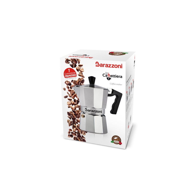 Barazzoni The Espresso Maker 3 Cups, Aluminium, Grey, 8.7 x