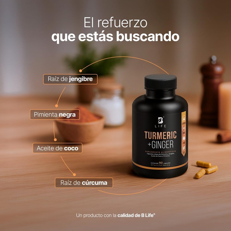B Life Mezcla Herbal con Cúrcuma y Aceite de Coco