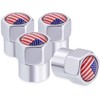 MEAJOO 4PCS USA Flag Tire Valve Stem Caps, Premium Alloy