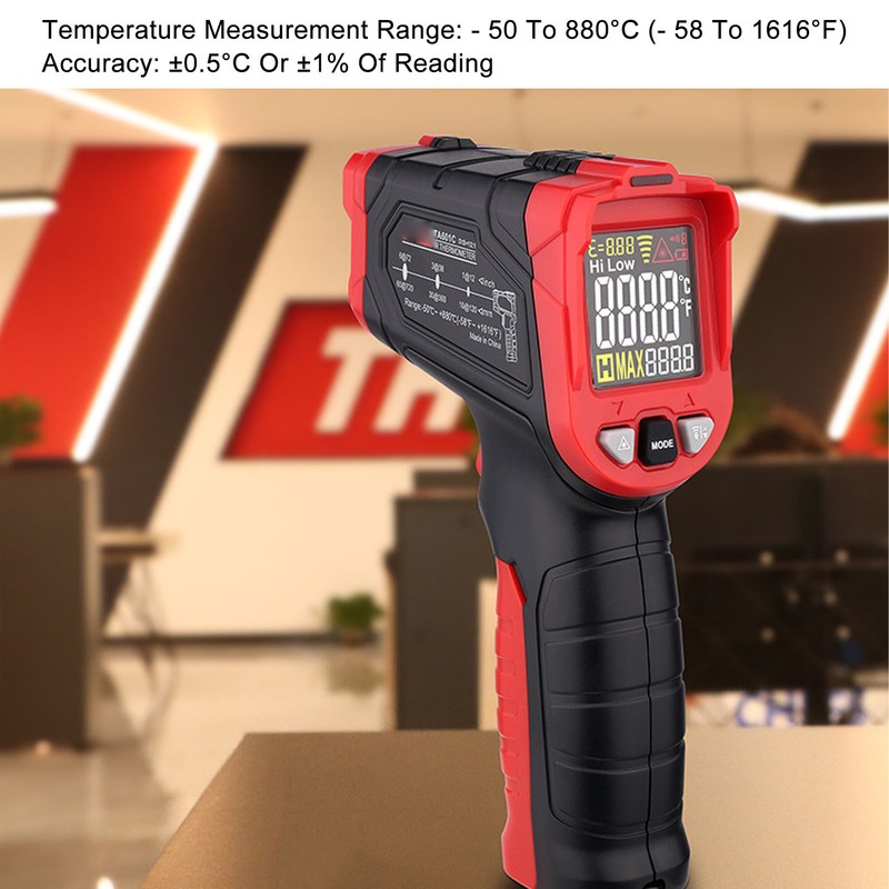 Digital Infrared Thermometer 4 Digit Display High Accuracy Handheld Industrial