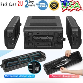 ROOMEDAL DJ Audio Equipment Case 2U 4U 6U Rack Shockproof Portable HDPE USA Stock - 2U-Depth: 15 inches