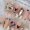 Lovely V-Cut Handmade Nail Tips - Water Drop / 러블리