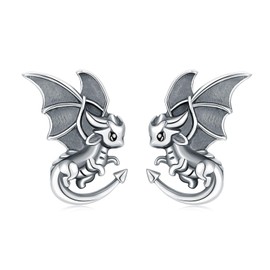 Hypoallergenic 925 Sterling Silver Dragon Earrings Cute Animal Jewelry Gifts for Women, Normal, S925, No Gemstone