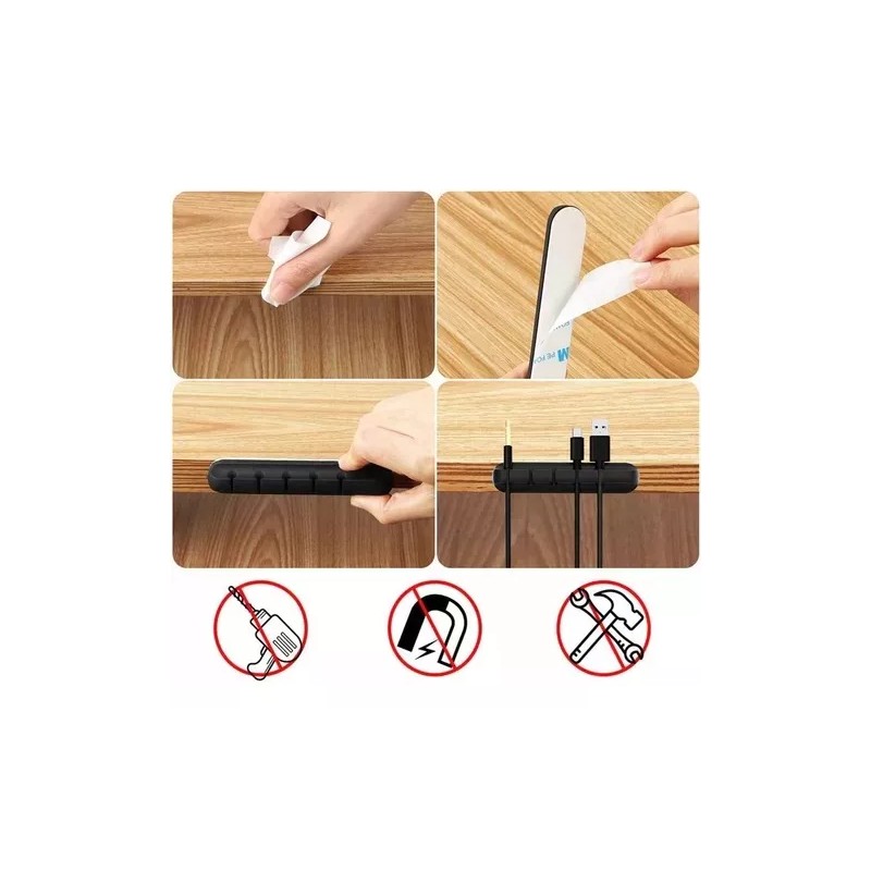 Veraly Organizador De Cables Adherible Silicón Oficina Hogar 1pz