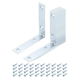 sourcing map 10 Pcs L Corner Bracket Corner Brace Metal Joint Right Angle Brackets Fastener with Screws for Wood Shelves, Silver, 2.76"x0.59"x2.76"