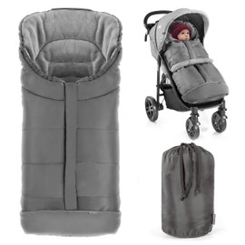 Zamboo Footmuff for Joie Buggy Sports Buggy (Fits Litetrax, Mytrax, Chrome) - Winter Footmuff for Pushchairs with Reflector, Hood & Bag - Grey