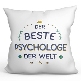 MUGFFINS Cushion with Filling with Saying for PSYCHOLOGER - in German - Beste der Welt - 40 x 40 cm - Original and Funny Gift for Employee