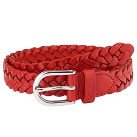 Falari Women's Leather Braided Belt Stainless Steel Buckle 6007-16 Colors