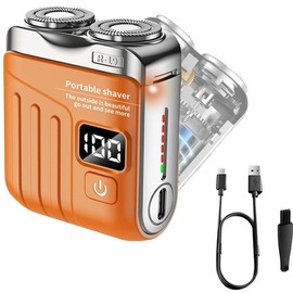 Mini Shavers for Men,Luggage Mini Electric Shaver,Beard Shaver Mini and Portable Suitcase Design,USB Rechargeable for Home Travel,Portable Electric Shavers - Color: Digital Display:Black