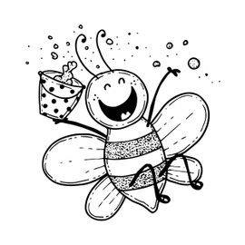 NEWSTAMPS Stamp Cheshire Bee Motif Stamp Large Wooden & Rubber for Cards and Gifts Crafts, Wooden Stamp for Animals, Animal Stamp, Honey, Pollen Dust, Scrapbook, Textile Stamp, Decoration, Children