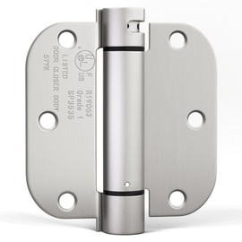 Haidms 3 Pack Self Closing Door Hinges 3.5 Inch Satin Nickel Spring Door Hinges with 5/8" Radius Corner for Heavy Duty Exterior Interior Doors
