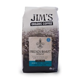 Jim’s Organic Coffee – French Roast Decaf – Dark Roast, Whole Bean, 11 oz Bag