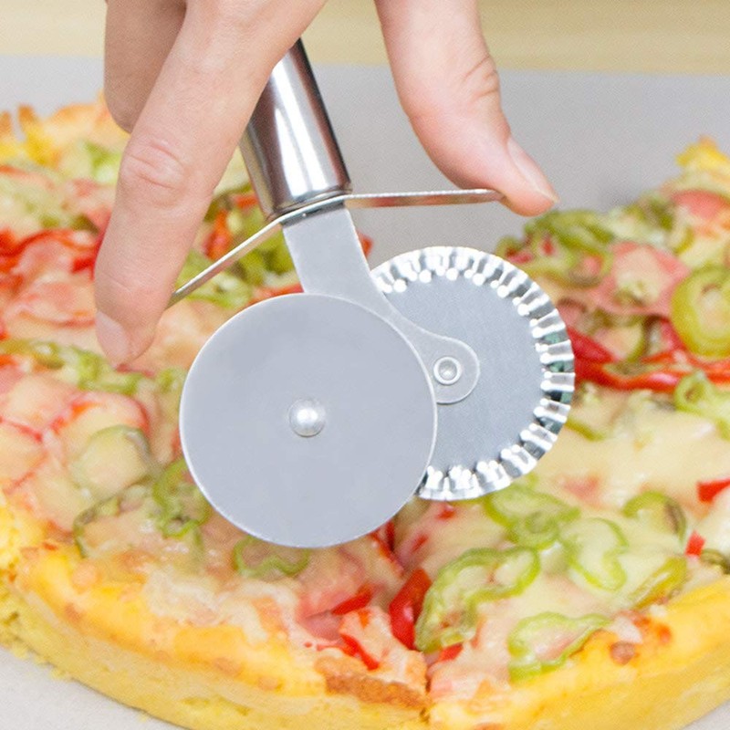 Stainless Steel Double Wheel Pizza Cutter Pizza Slicer Pizza Wheel