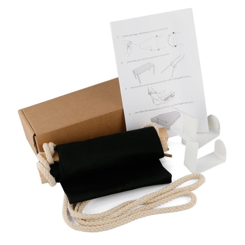 Operitacx Foldable Foot Hammock for Desk Black Foot Sling Office