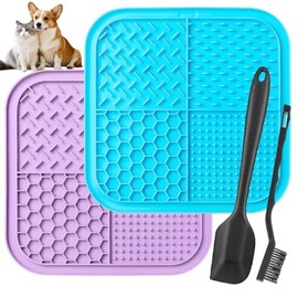 2 Tapetes para Lamer Perros con Ventosa De Silicón | Hechos de silicón flexible con ventosas para fijación estable ideales para alimentación baño aseo