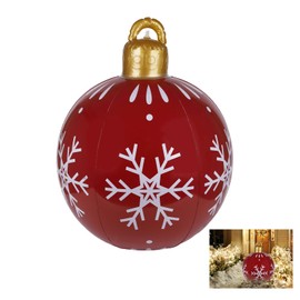 Gukasxi Christmas Inflatables Decorations Ball, 23.6 Inch Giant Outdoor Decorations Balls for Yard Lawn Garden Patio Decor, Xmas Outdoor Decoration Large Hanging Ball Ornament for Xmas Party