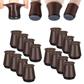 Aneaseit Chair Leg Sliders for Carpet - 1 1/2" x 8 pcs Dark Walnut - Silicone Heavy Duty Furniture Movers w/PTFE Bottom - Table Feet Covers Pads Protectors for Smooth Glides - Medium