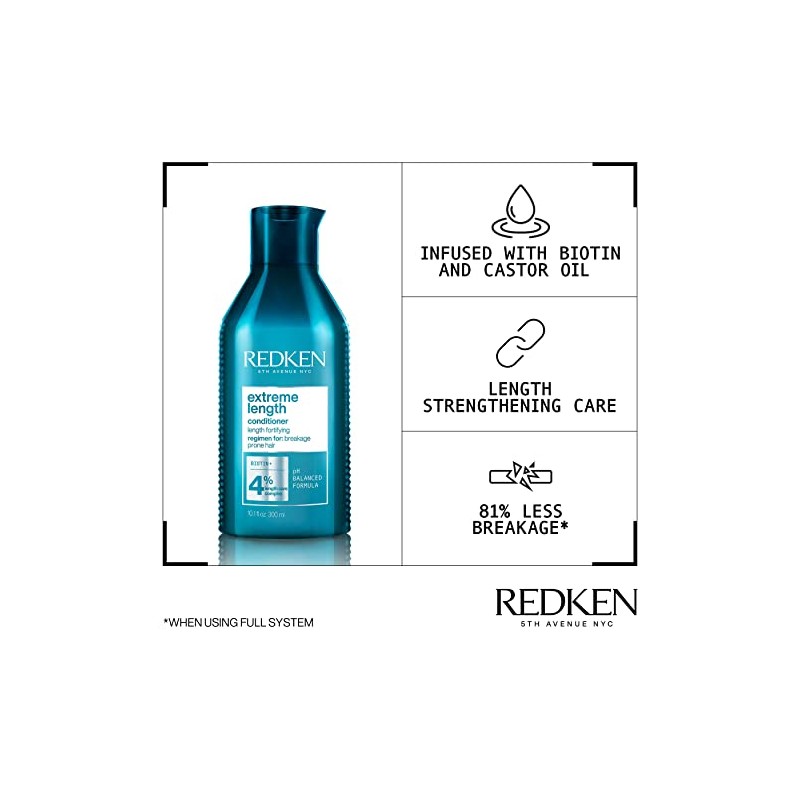 REDKEN by Redken, EXTREME LENGTH FORTIFYING CONDITIONER 10.1 OZ
