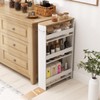 SILKYDRY Slim Rolling Storage Cart, 4 Tier Narrow Kitchen Cart
