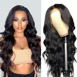 Large Cap Lace Front Wig 24 inch Cap Size Body Wave Human Hair 13×4 wig 150% Density Pre Plucked with Baby Hair 16 inch