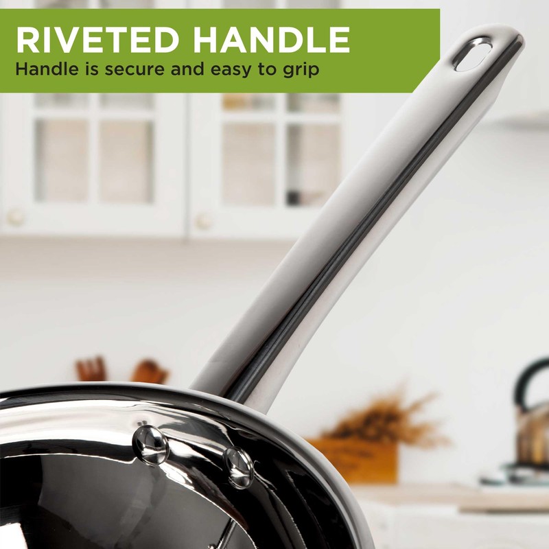 Ecolution Classic Stainless Steel Fry Pan, Professional Quality Sauté, Encapsulated