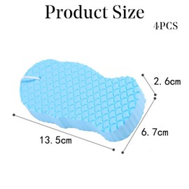 4 Pack Bath Sponge, Spa Scrub Dead Skin Remove, Double-Sided Ultra Soft Fiber Sponges Body Shower Scrubber Reusable Dead Skin Remover for Men Women Adults Kids Body Cleaning Supplies