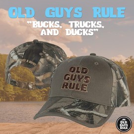 OLD GUYS RULE Gorro, gorra de béisbol para hombre, dólares, camiones y patos, para papá, marido, abuelo, camuflaje, Camo, Talla única