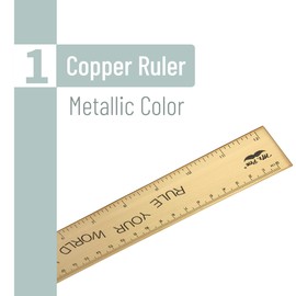 Mr. Pen- Stylish Metal Ruler, 12", Copper, Imperial & Metric Measurements, Metric Metal Ruler Set, mm Ruler Metal Rulers, Small Metal Ruler Metal Straight Edge, Centimeter Ruler 12 Inch