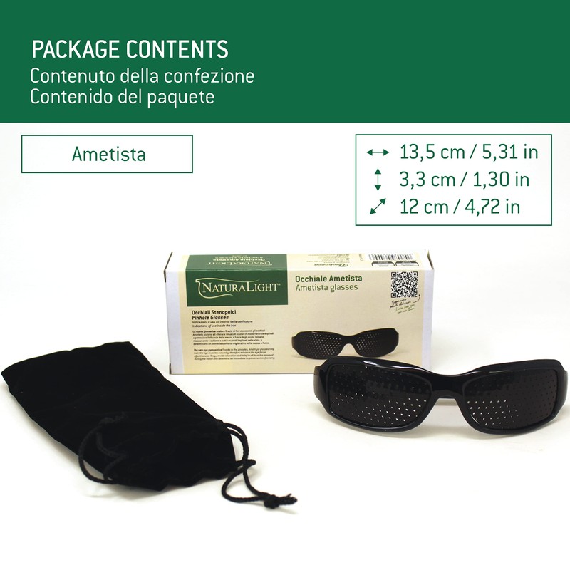 NATURALIGHT Rasterbrille/Lochbrille für Augentraining - Modell Ametista – Bifokales Raster