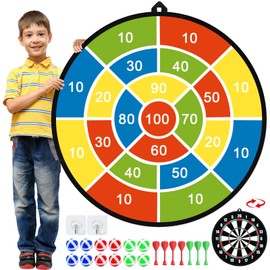 Dartboard Children's Toy 29 Inch Double-Sided Dartboard with Sticky Balls and Darts, Throwing Game, Indoor/Outdoor Sports Fun Party Parent-Child Game Toy, Gifts for 3-12 Year Old Boys Girls