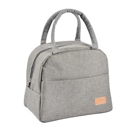Béaba, Insulated Lunch Bag for Baby Kids Meals Lunch Box Keeps Warm and Cool Large Capacity 5L Waterproof Fabric with Front Pocket Soft Material Heather Grey