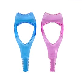 YUESUO Eye Lash Applicator 3 in 1 Makeup Eyelash Tool Upper Lower Eye Lash Mascara Guard Applicator for Women Girls (4 Pcs(Blue x 2,Pink x 2))