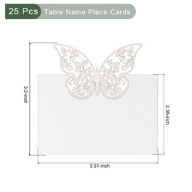 YOKIVE Place Cards for Table Setting, 25Pcs Name Cards Wedding Place Cards Table Place Cards Blank Card for Wedding Reception Dinner Party, White