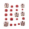 Glitter Leopard Print Press on Toenails Short Square Fake Toenails