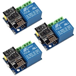 AOICRIE 3PCS ESP8266 ESP-01S Wireless WiFi Transceiver Relay Module Compatible for Arduino Smart Home Remote Control Unlock Set
