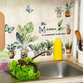 Traziewell Green Wall Stickers for Bedrooms Living Room Green Plants Wall Decal Removable Wall Sticker Home Decor Art Murals Paper Decoration for Bedroom Living Room Office Bathroom 1617