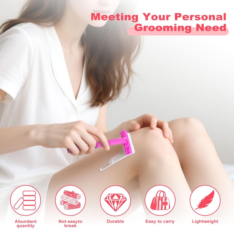 fafortune Fafortune Women's Disposable Razors Individually Wrapped Twin Blade,Disposable Razors