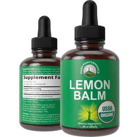 USDA Organic Lemon Balm Tincture. Liquid Organic Lemon Balm Oil Drops Supplement for Relaxation, Calm, Digestion. Vegan Leaf Extract. Zero Sugar, Gluten Free Supplements for Women and Men